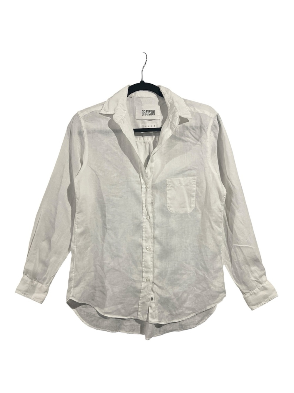 Grayson Frank & Eileen The Hero Shirt Women’s 01 XS White Button Front Linen